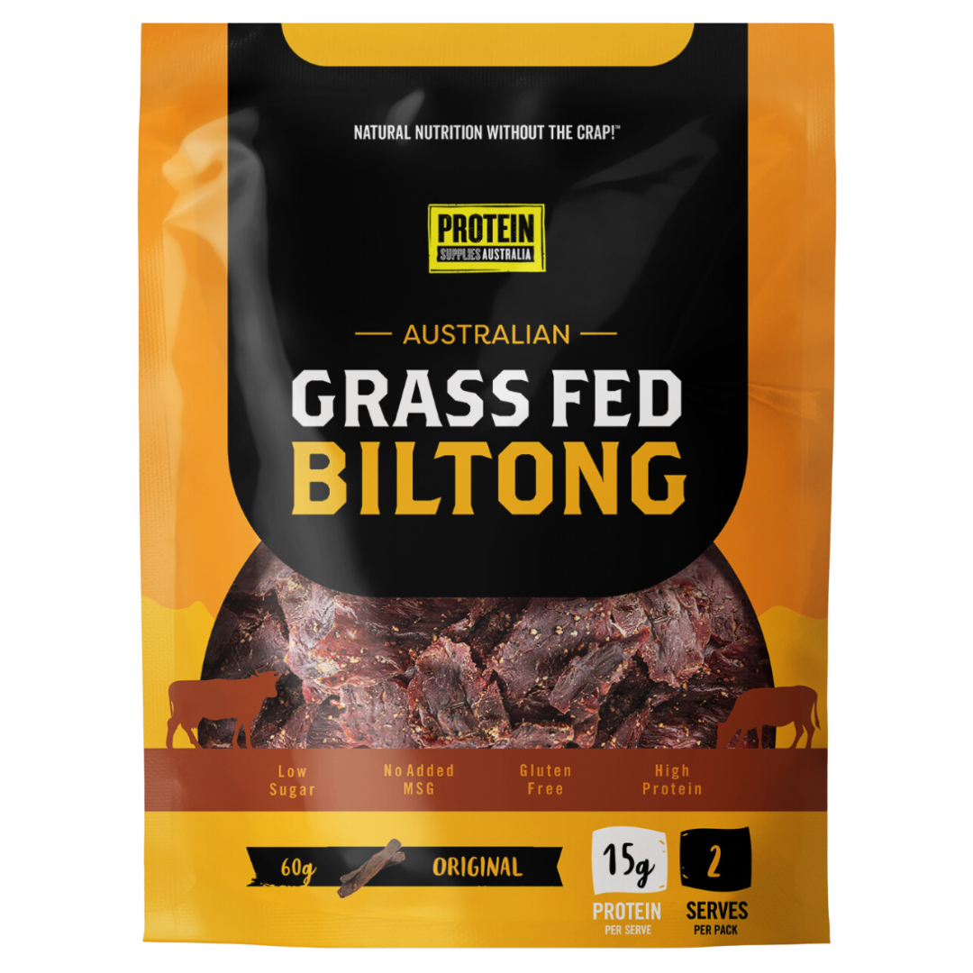 GRASS-FED BILTONG - ORIGINAL Biltong Protein Supplies Australia Single Sachet (60g)