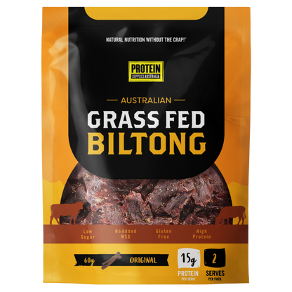 GRASS-FED BILTONG - ORIGINAL Biltong Protein Supplies Australia Single Sachet (60g)