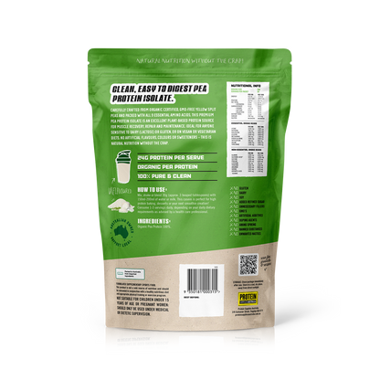 ORGANIC PEA PROTEIN ISOLATE - UNFLAVOURED Protein Protein Supplies Australia