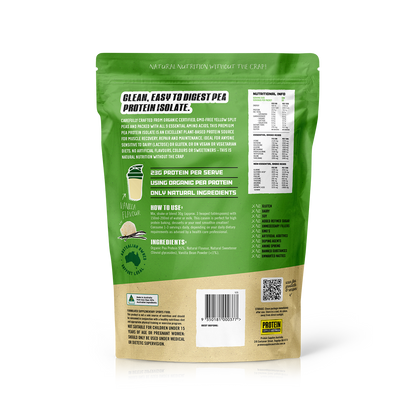 ORGANIC PEA PROTEIN ISOLATE - VANILLA Protein Protein Supplies Australia