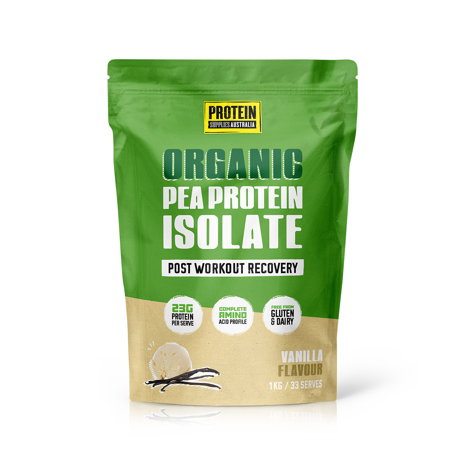 ORGANIC PEA PROTEIN ISOLATE - VANILLA Protein Protein Supplies Australia 1KG