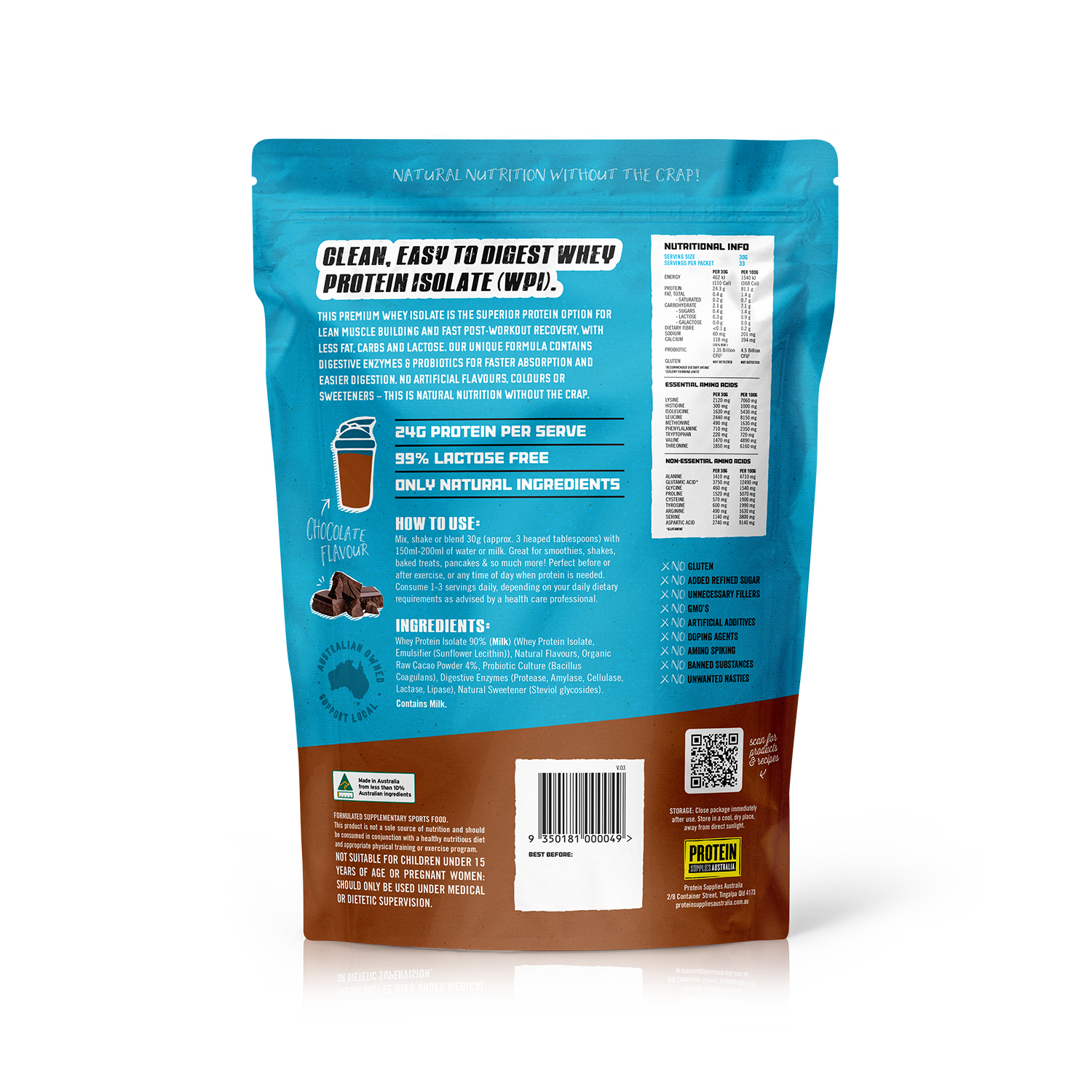 WHEY ISOLATE (WPI) - CHOCOLATE Protein Protein Supplies Australia