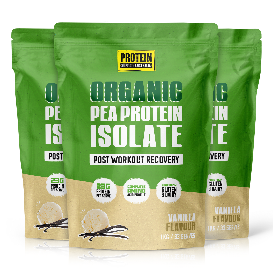 ORGANIC PEA PROTEIN ISOLATE - VANILLA Protein Protein Supplies Australia 3 x 1KG Multi-Buy Deal (-20% off)