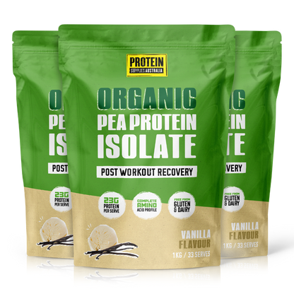 ORGANIC PEA PROTEIN ISOLATE - VANILLA Protein Protein Supplies Australia 3 x 1KG Multi-Buy Deal (-20% off)