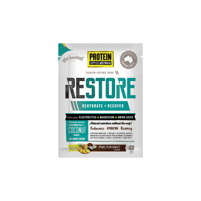 SAMPLE RESTORE HYDRATION - PINE COCONUT Aminos Protein Supplies Australia