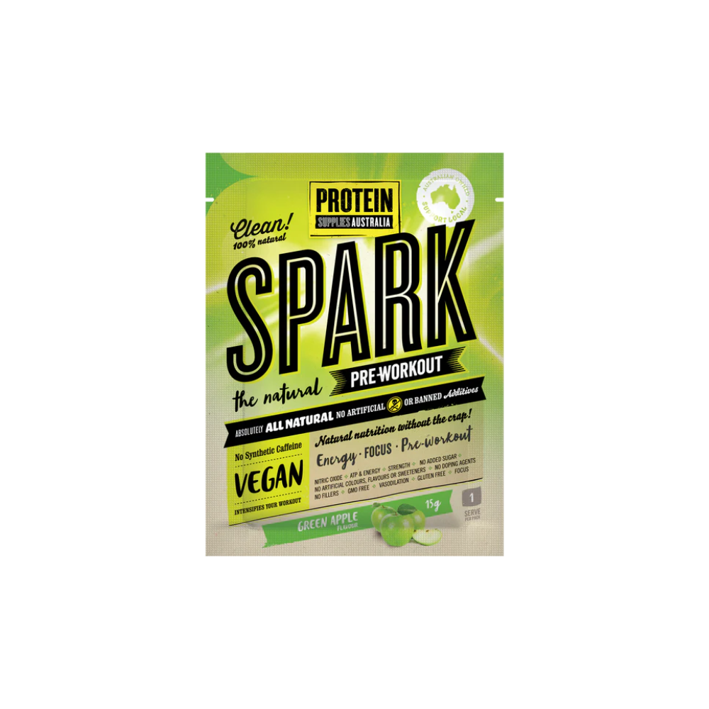 SAMPLE SPARK PRE-WORKOUT - GREEN APPLE Aminos Protein Supplies Australia