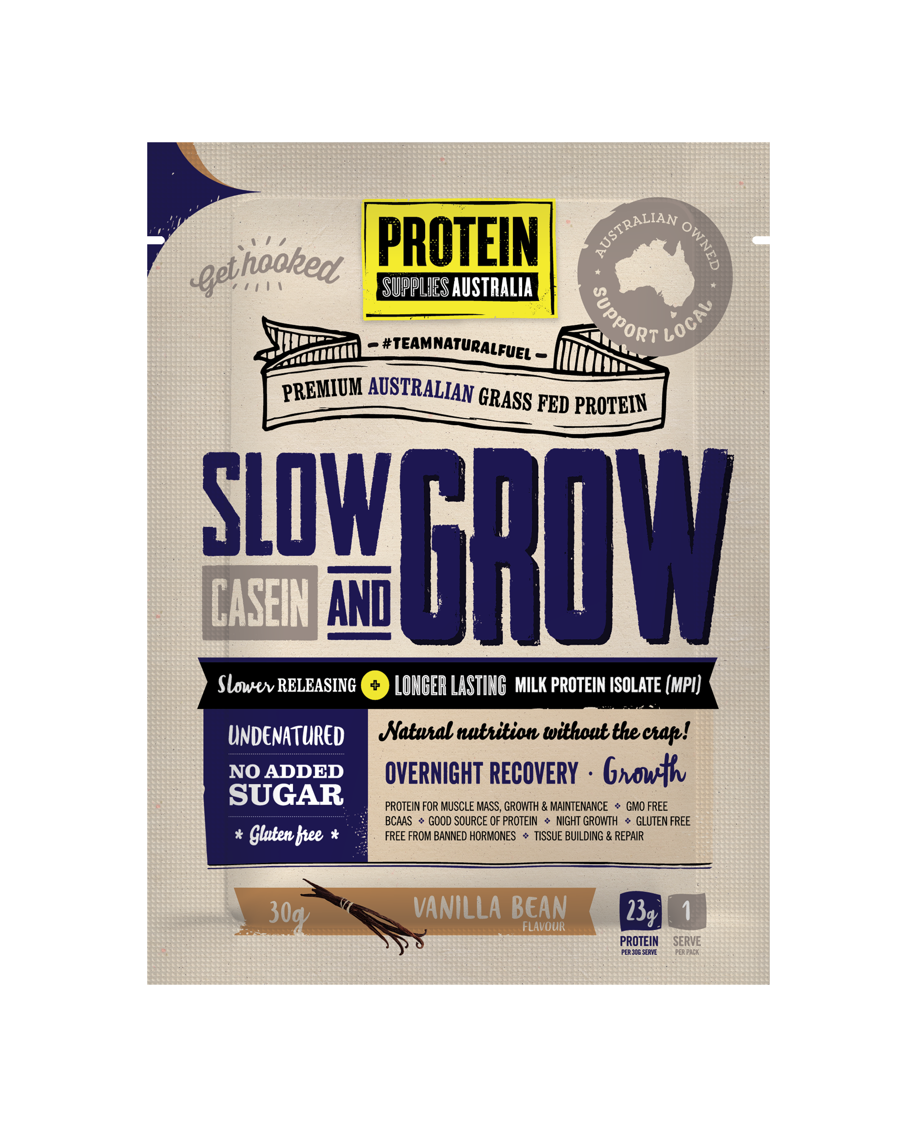 Slow & Grow Casein Vanilla - Protein Supplies Australia