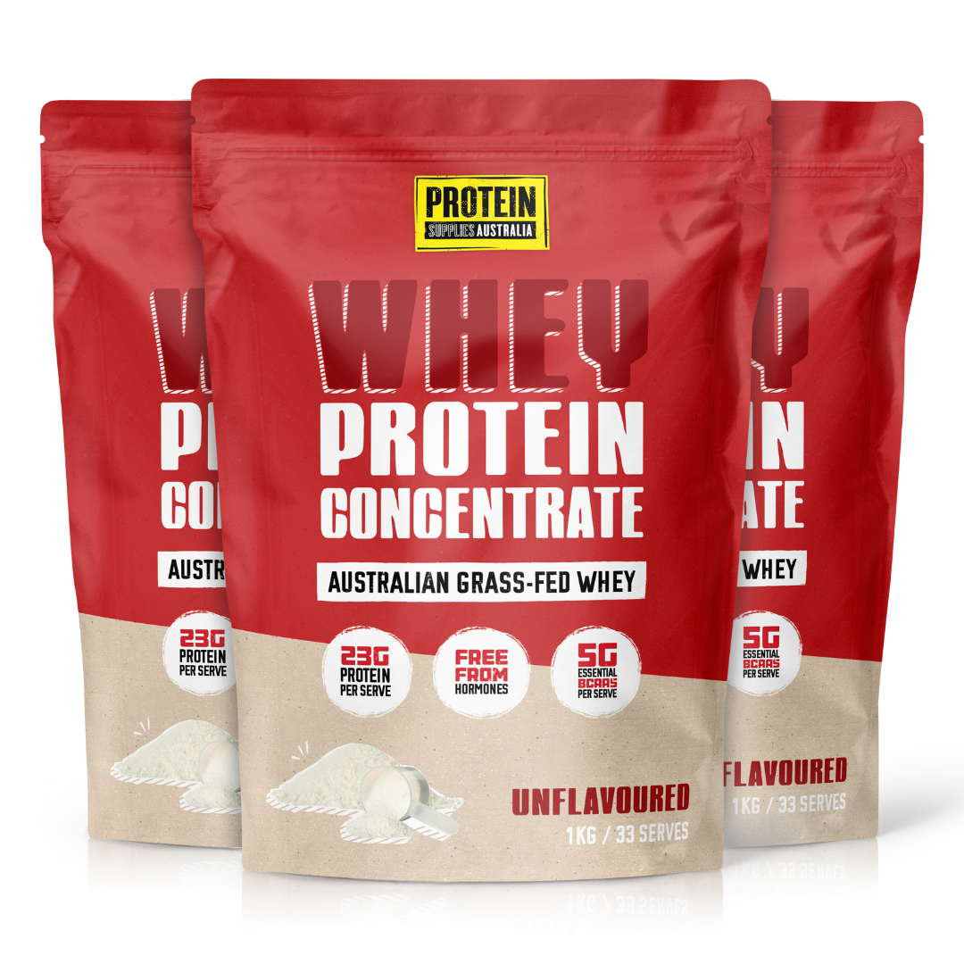 WHEY CONCENTRATE (WPC) - UNFLAVOURED Sports & Energy Drinks Protein Supplies Australia 3 x 1KG Multi-Buy Deal (-20% off)