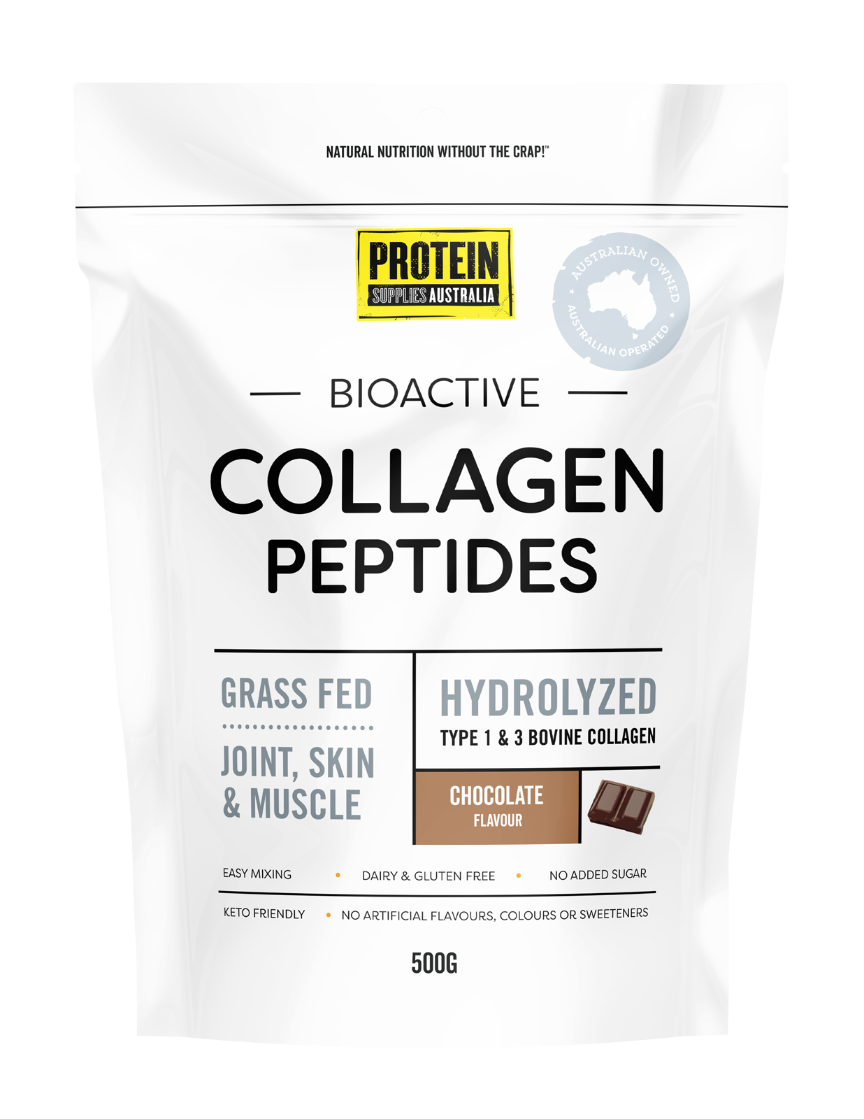 COLLAGEN PEPTIDES - CHOCOLATE Protein Protein Supplies Australia 500G