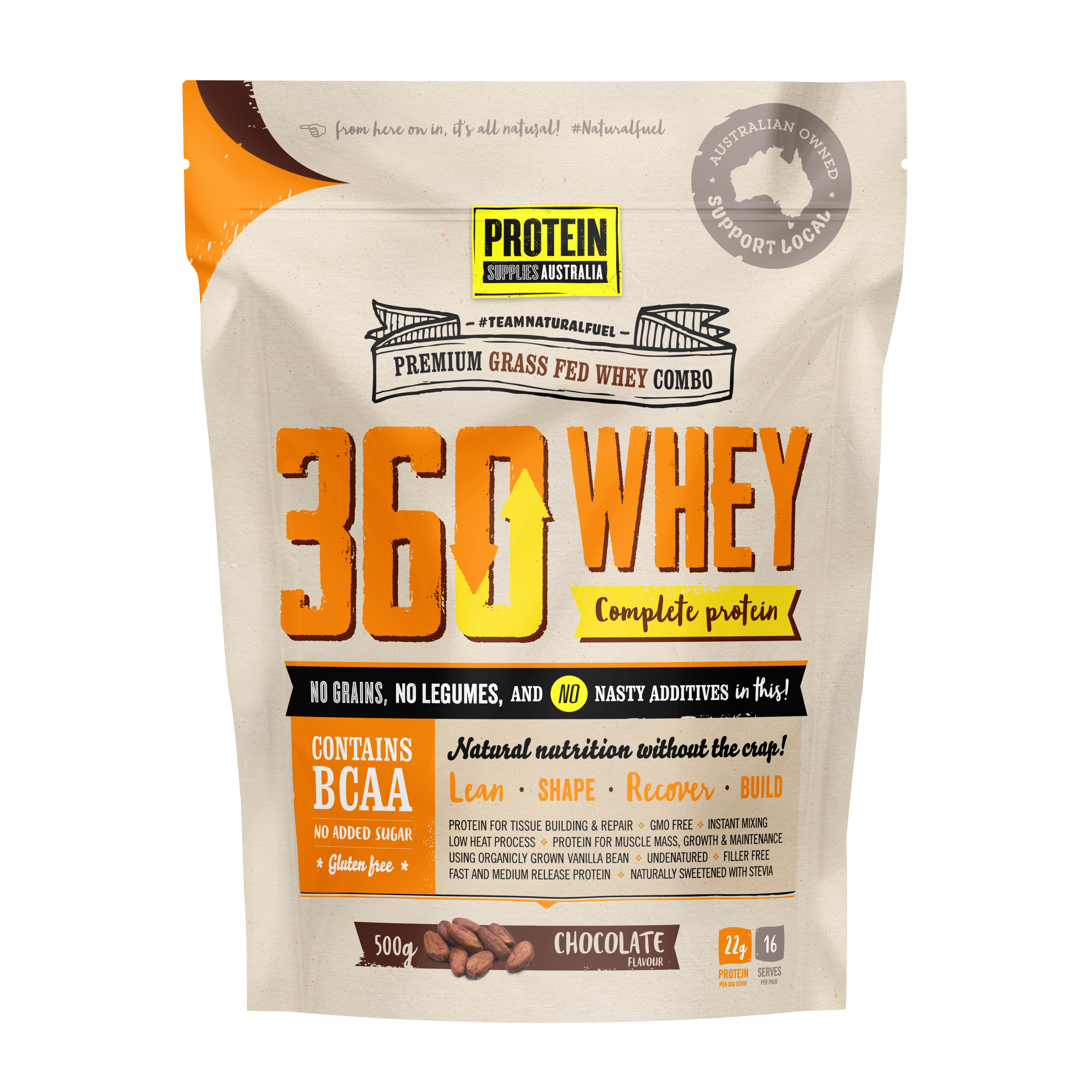 360 WHEY (WPC + WPI) - CHOCOLATE Sports & Energy Drinks Protein Supplies Australia 500G