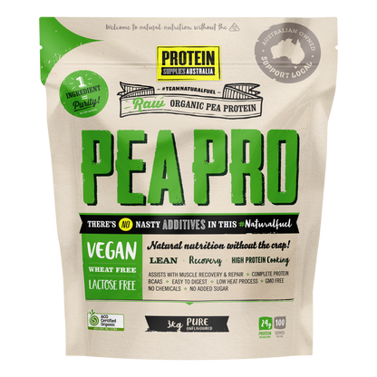 ORGANIC PEA PROTEIN ISOLATE - UNFLAVOURED Protein Protein Supplies Australia 3KG (20% off bulk buy)