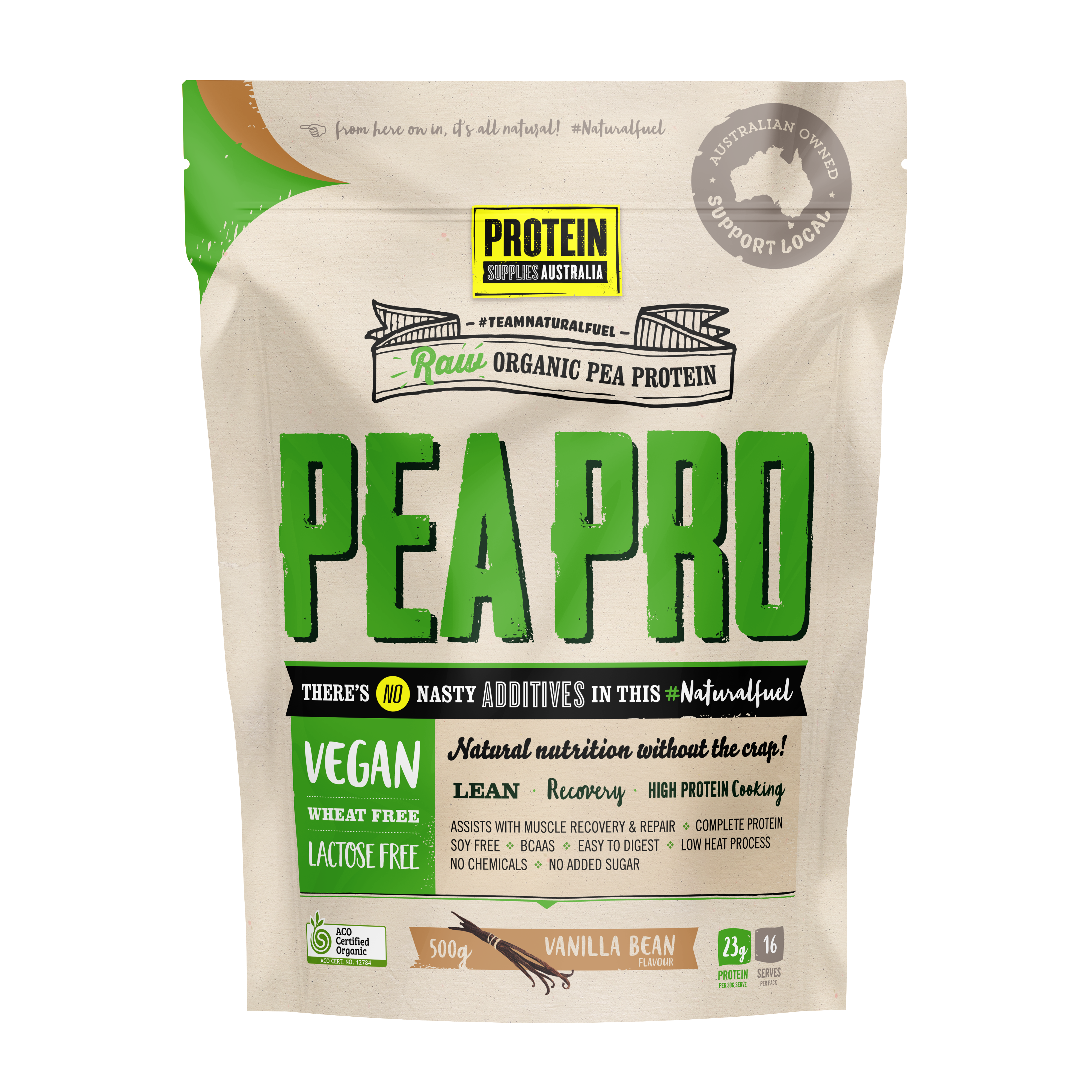 ORGANIC PEA PROTEIN ISOLATE - VANILLA Protein Protein Supplies Australia 500G