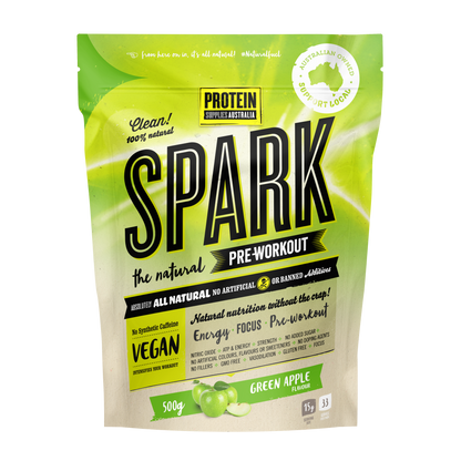 SPARK PRE-WORKOUT - GREEN APPLE Aminos Protein Supplies Australia